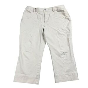 Lauren Ralph Lauren Cropped Pants Women Size 12 Tan Preppy Chino Capris Hamptons